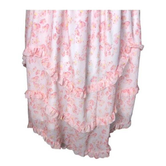 Shein Curve Womens Floral Chiffon Midi Sundress Sleeveless Ruffle Trim Pink 3XL - Picture 5 of 9